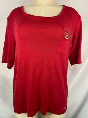 Ellen Tracy Red Crewneck Knit Top Women’s XL